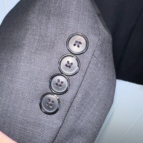 Hugo Boss Slim Fit Suit Men's 38R Dark Gray 2 Button Flat Front Pants Dapper USA - Picture 9 of 16